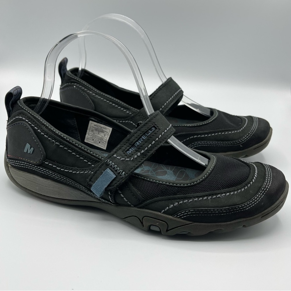 Merrell Mimosa Emme Black Blue Mary Jane Hiking Velcro Shoes Size 8.5 - Picture 3 of 9